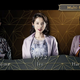 Three photos of one of the actresses in The Continental Case playing different characters are lined up in a row, all of them wearing fashionable purple clothes from different eras.